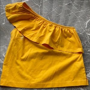 J. Crew One Shoulder Yellow Top NWT